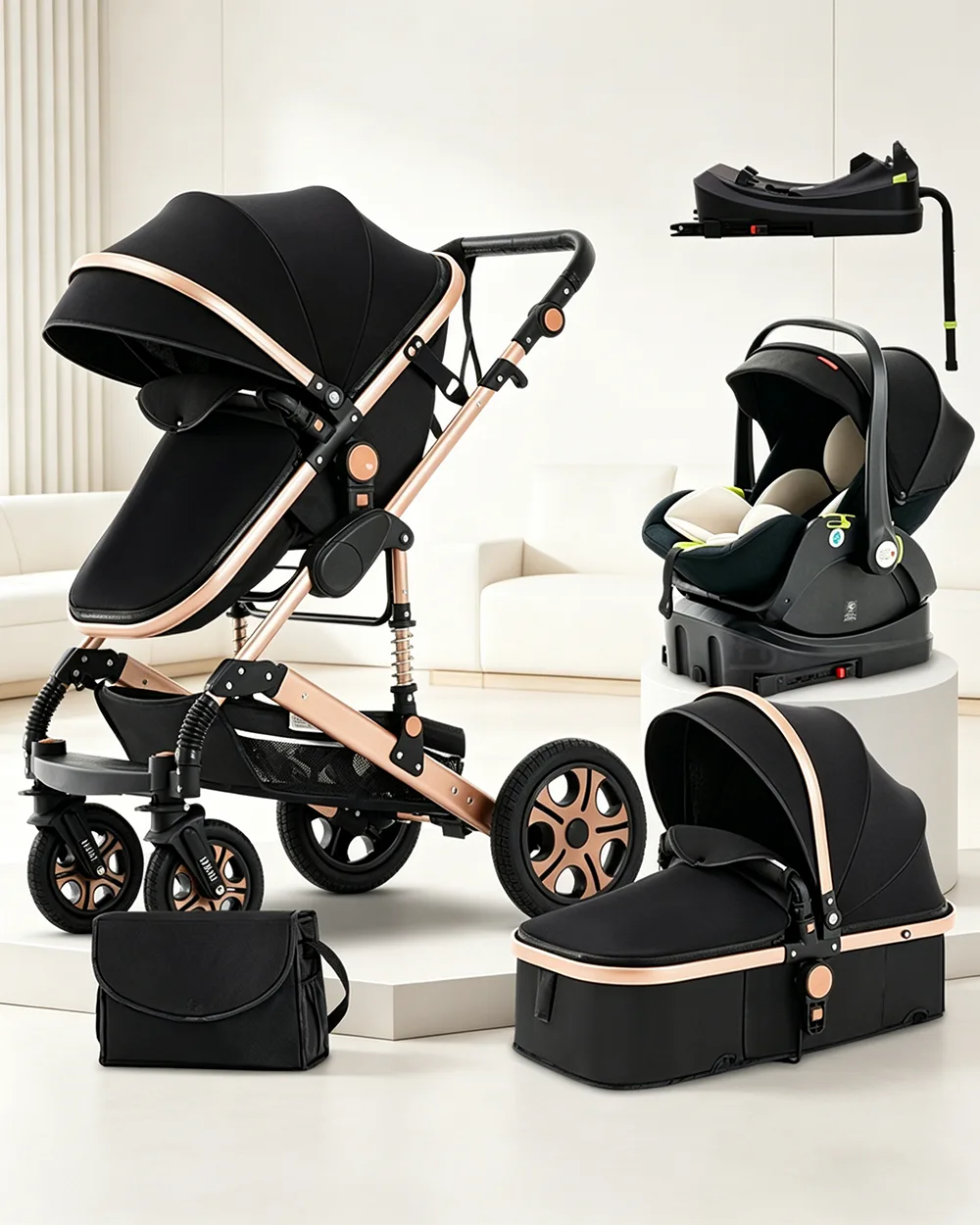 Alternative view of Baby Travel Stroller 5-IN-1 Car Seat Stroller Newborn Pram