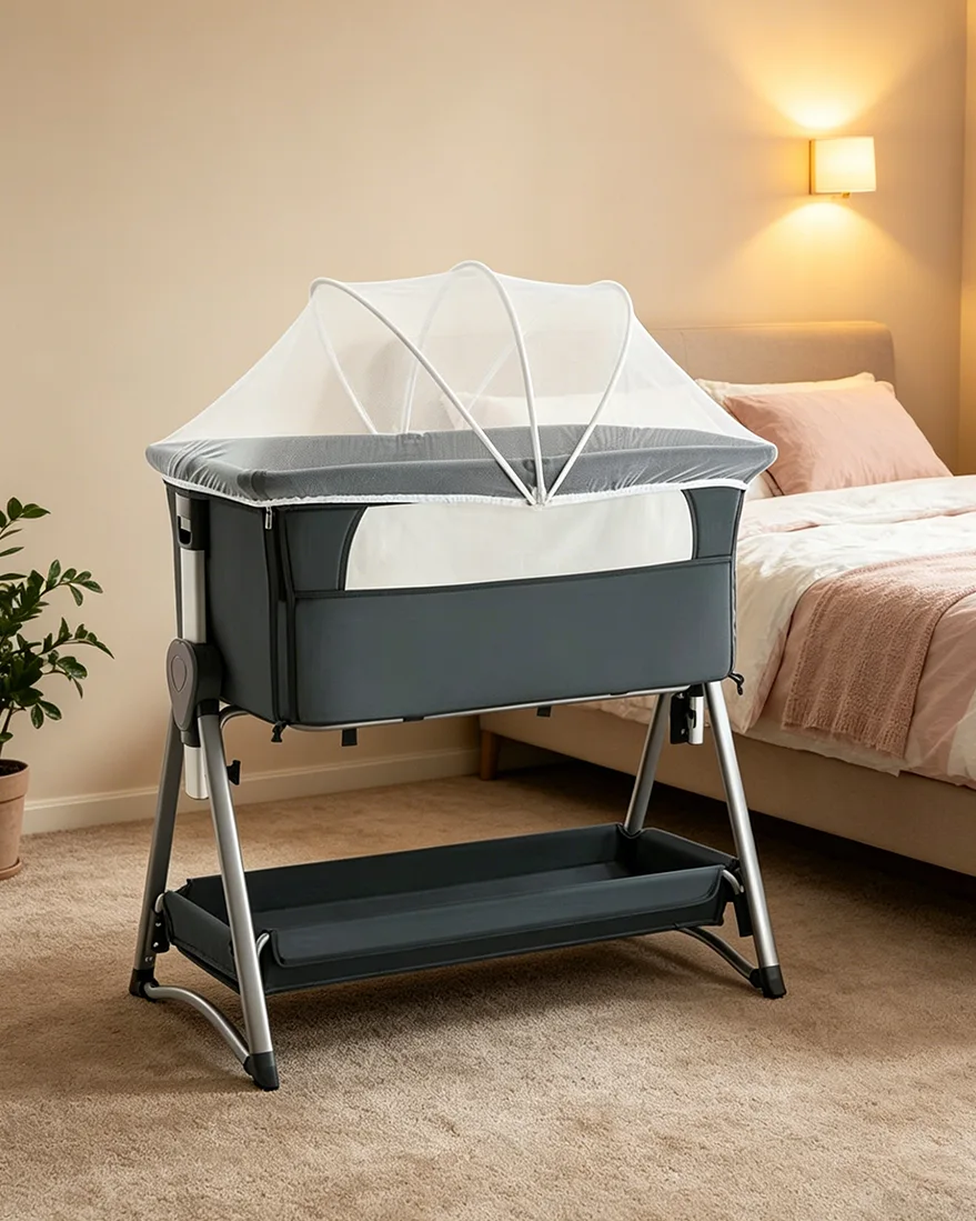 Alternative view of Rocking Bedside Bassinet Portable Baby Bed