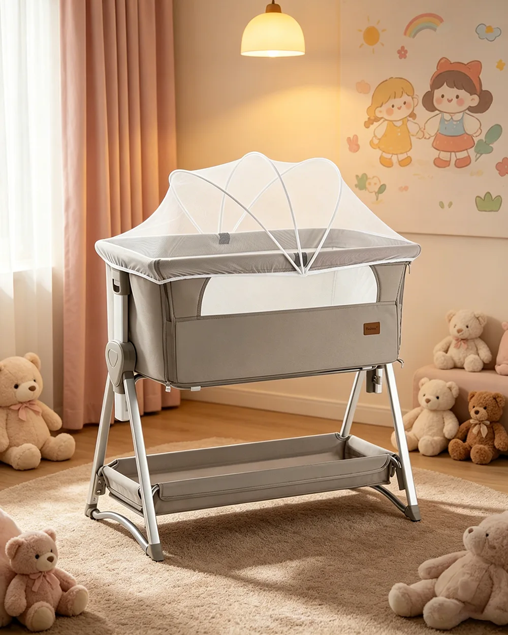 Rocking Bedside Bassinet Portable Baby Bed