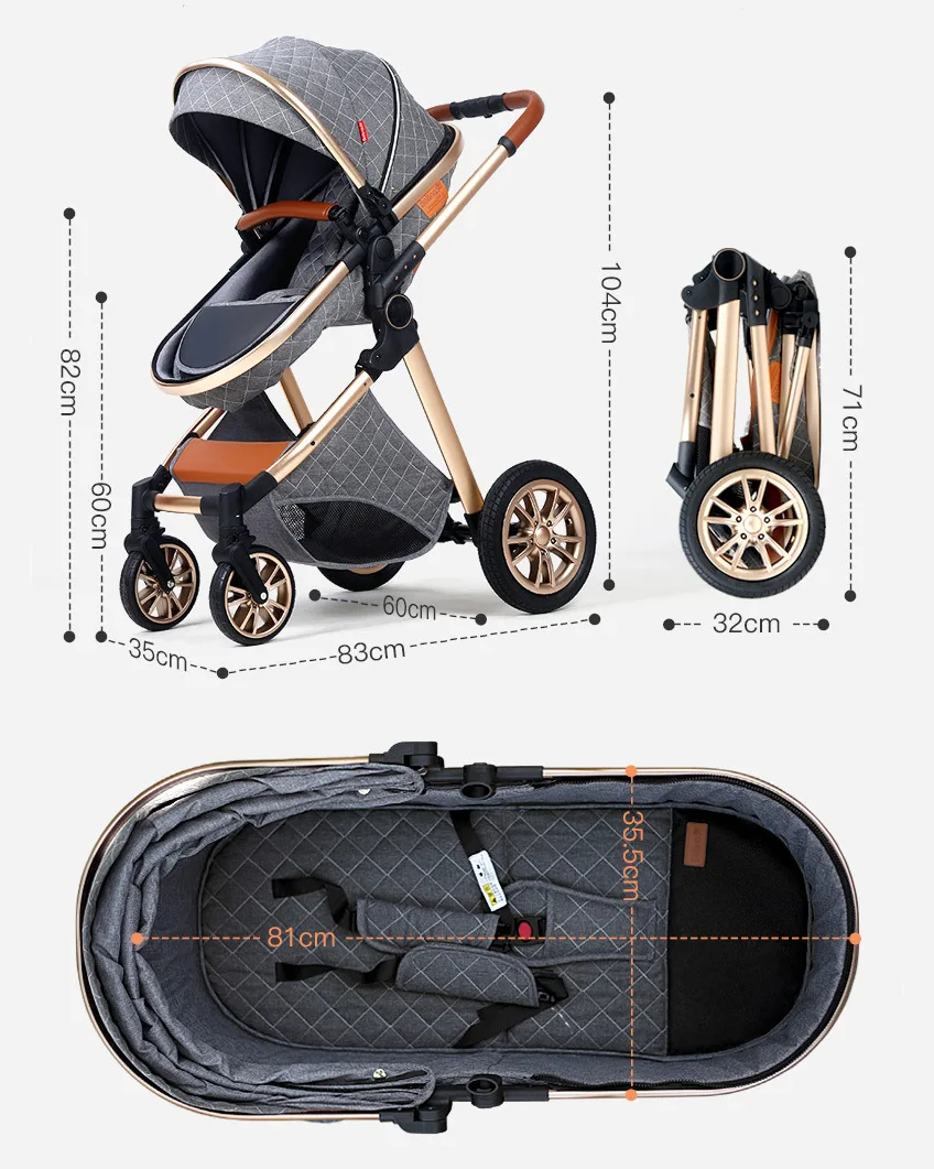 5 In 1 Travel Stroller Car Seat Combo Folding Pushchair - Image 12