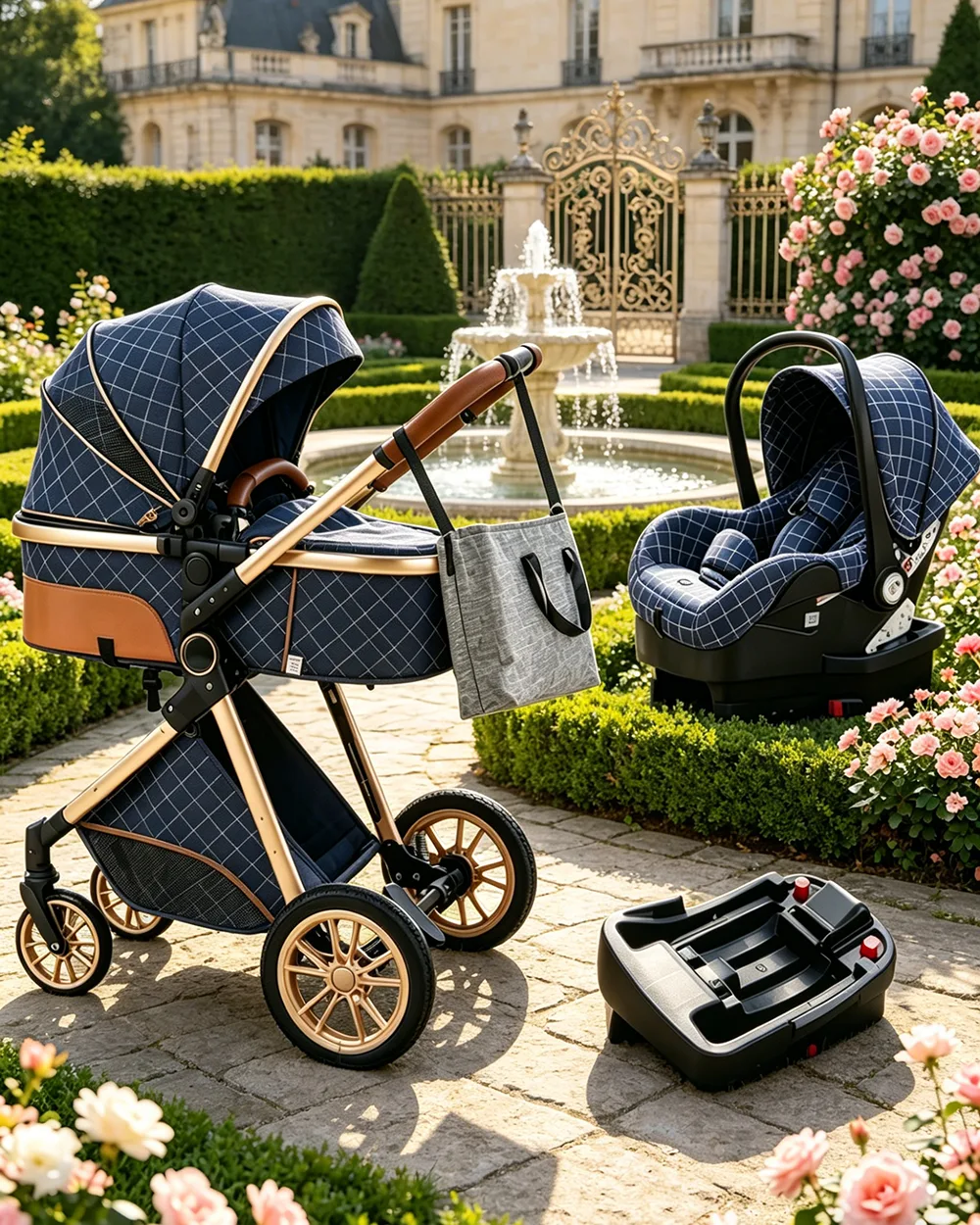 5 In 1 Travel Stroller Car Seat Combo Folding Pushchair - Image 3